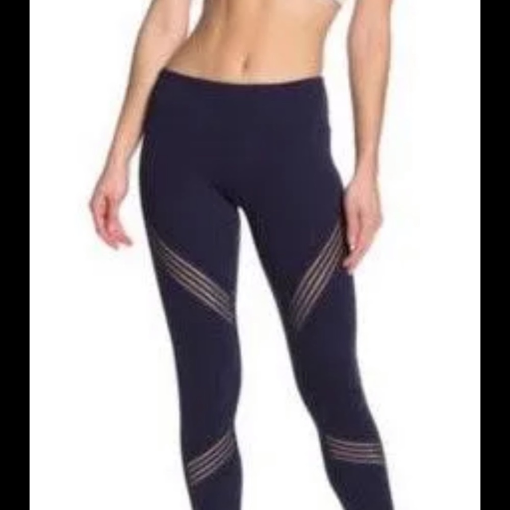 ALO yoga navy mesh cutout full length leggings
